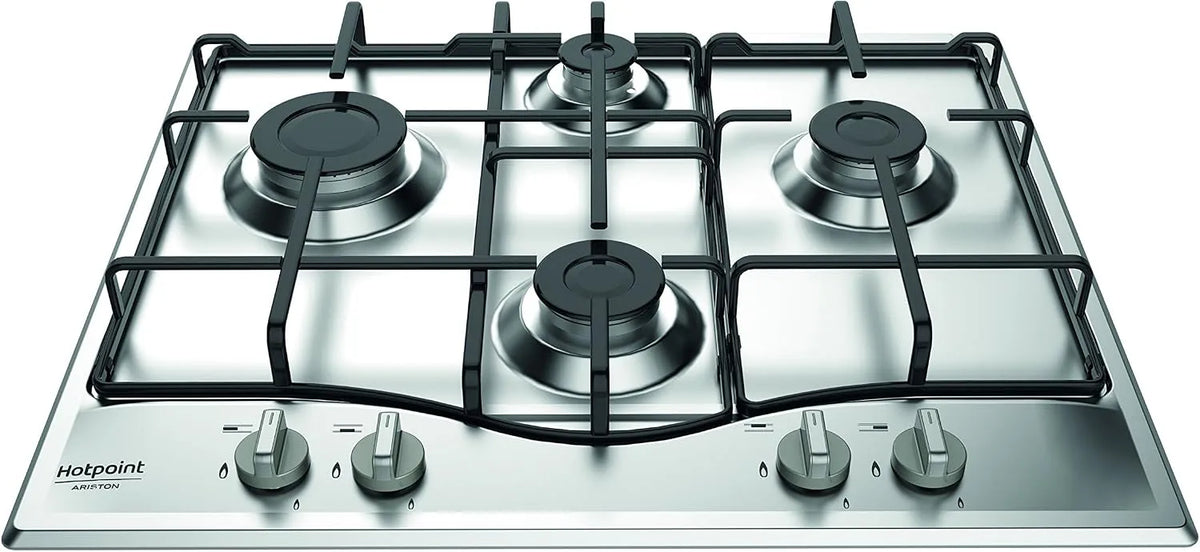 Piano cottura a gas, da incasso, acciaio inox, fornello a gas, Hotpoint PCN 642 IX