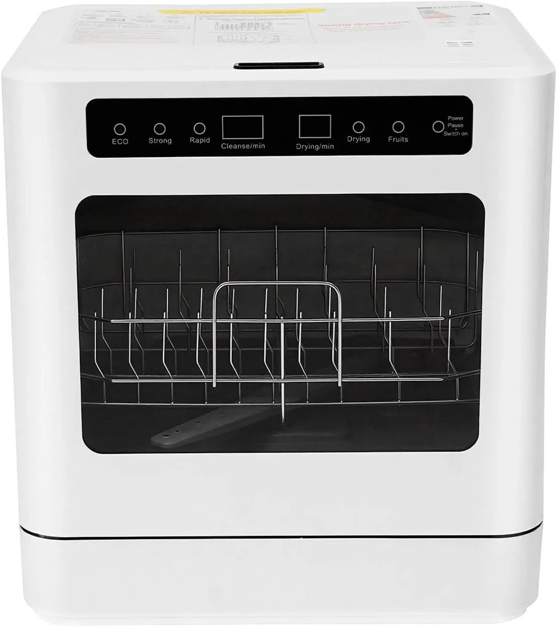 Lavastoviglie, 43 x 39 cm, 800 W, 4 programmi, 52 dB, UV e aria calda, 6-8 coperti, compatta, ideale per casa e cucina, silenziosa