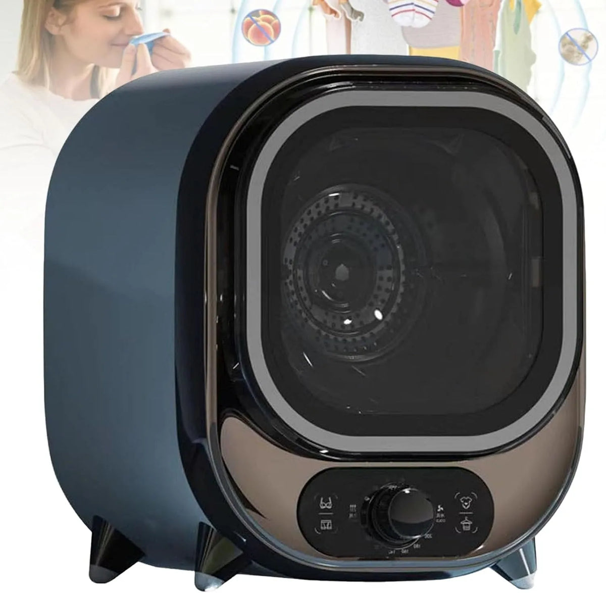 Asciugatrice, 5 kg, portatile, blu, 8 Kg Risparmio Energetico Ideale Per Piccoli Spazi, Carico Di 0