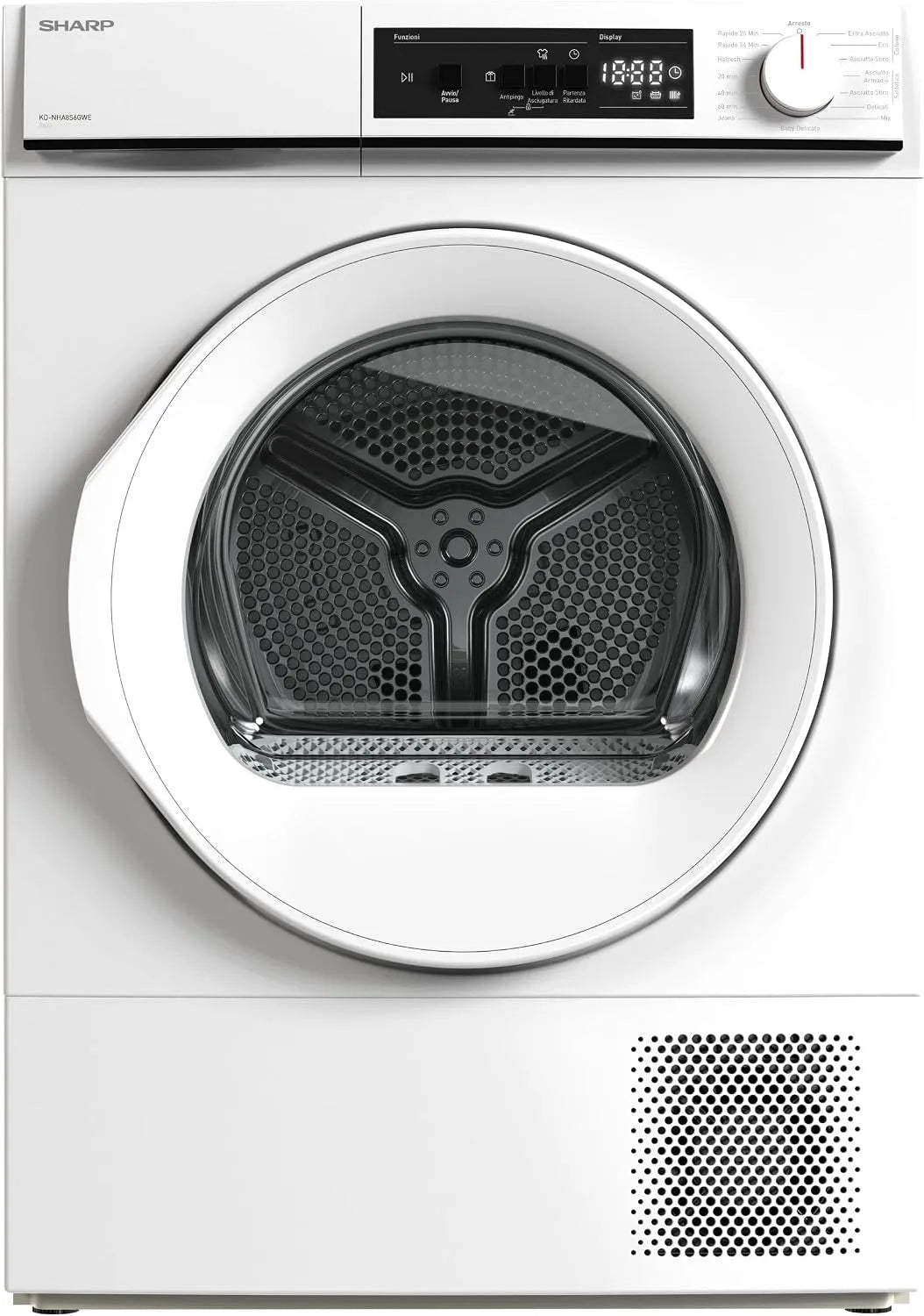 Asciugatrice KD-NHA8S6GWE, 8 kg, classe energetica E, KD-NHA8S6GWE - Asciugatrice 8 Kg con Pompa di Calore Carica Frontale Classe Energetica E