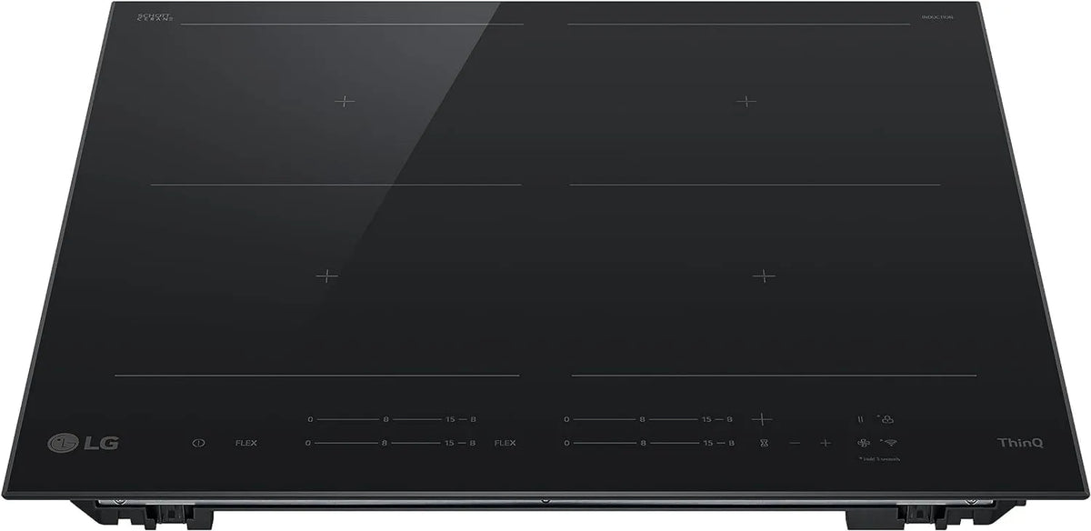 LG CBIZ2437B Piano cottura a induzione, 60cm, 4 fuochi, piastra a induzione, Boost, touch, Wi-Fi, 4K UHD, nero, 4kW, Potenza da 2, 5 a 7, 2 Zone Flex