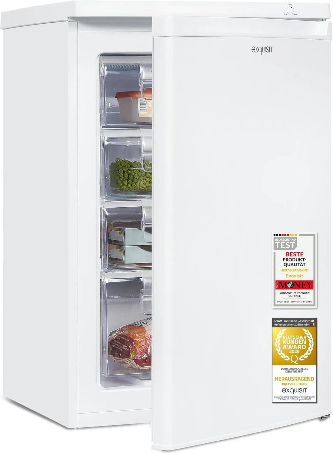 Exquisit GS512-040E Congelatore, vano congelatore, freezer verticale, bianco