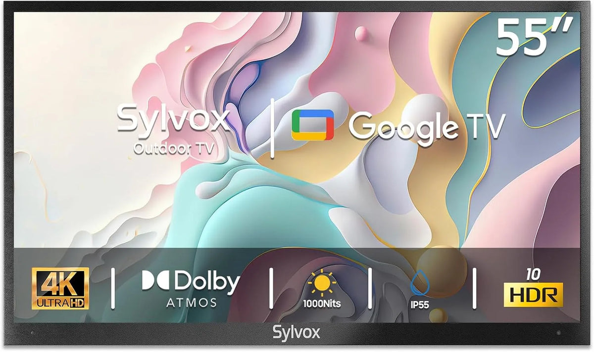 Google 1000Nits Smart TV, 55 pollici, televisore, 4K UHD, HDR, esterno, IP65, 4K HDR10, IP55 Impermeabile
