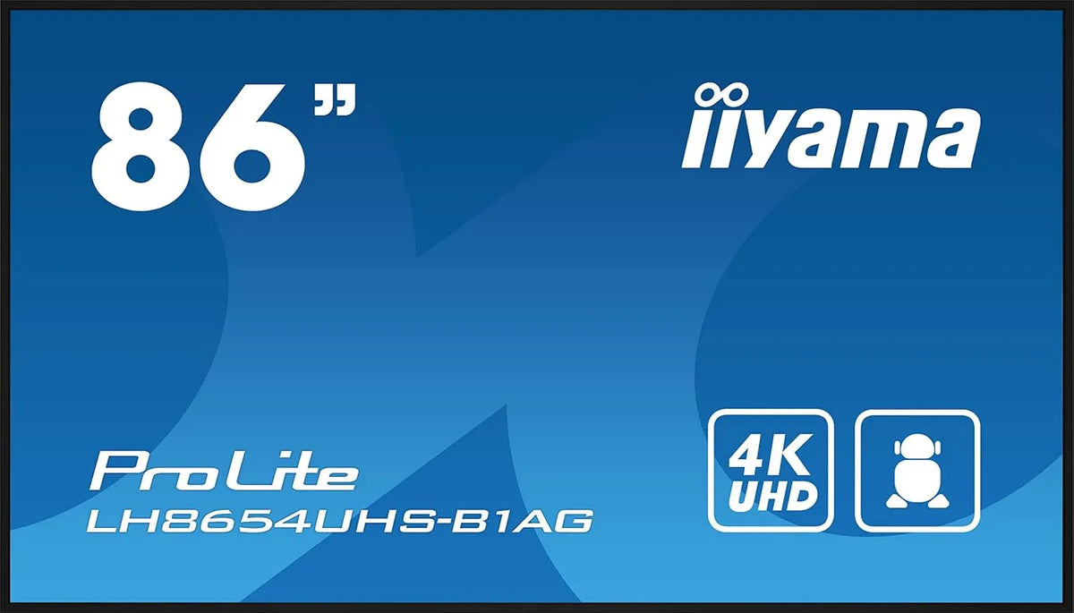 Display digital signage, 86 pollici, display pubblicitario LCD, Iiyama Lh8654uhS-B1ag Lh54, visualizzazione pubblicitaria digitale, 217