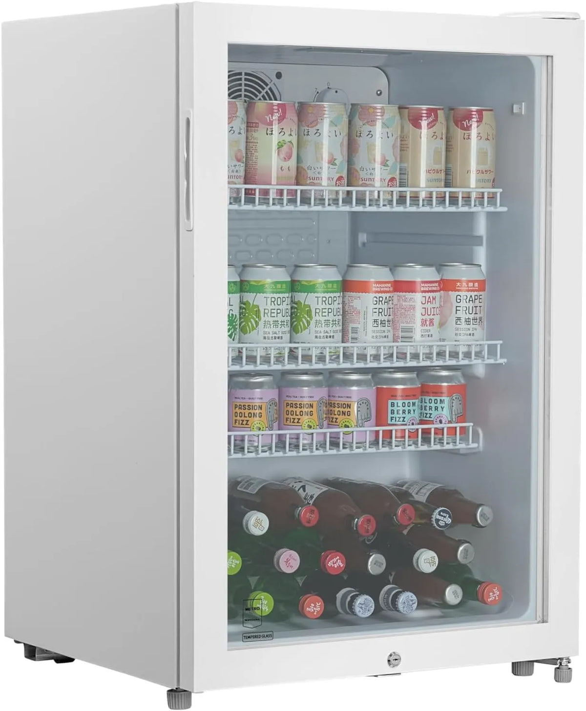 Frigorifero GSC2125B 220-240V, 118 L, 240 V, vetro, bianco, 3 Ripiani Regolabili, Bar, Gastronomia, METRO Professional Mini Frigo per Bevande GSC2125B