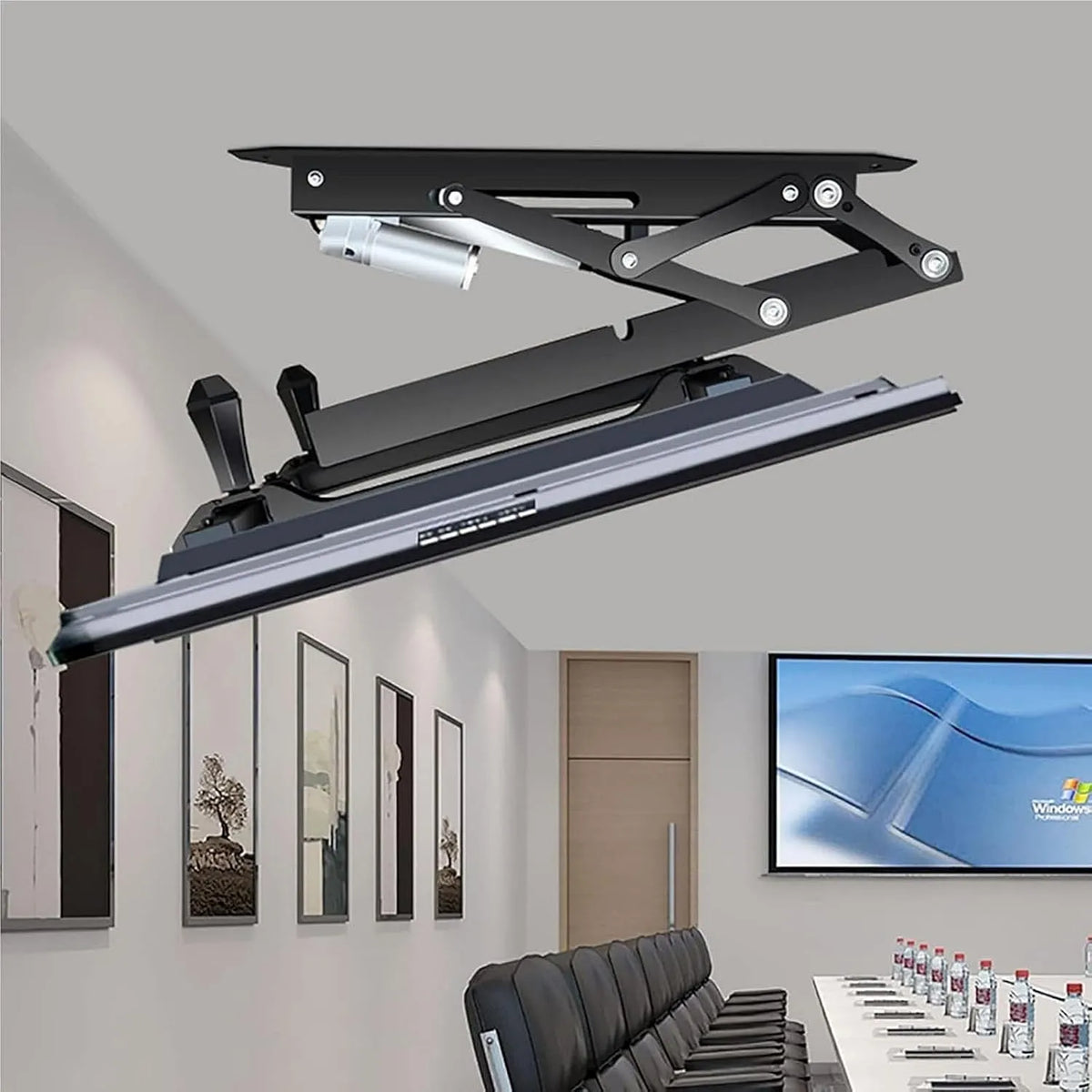 Smart TV, 70 pollici, televisore, Supporto TV da soffitto motorizzato con telecomando e interruttore per televisori da 32-70 pollici