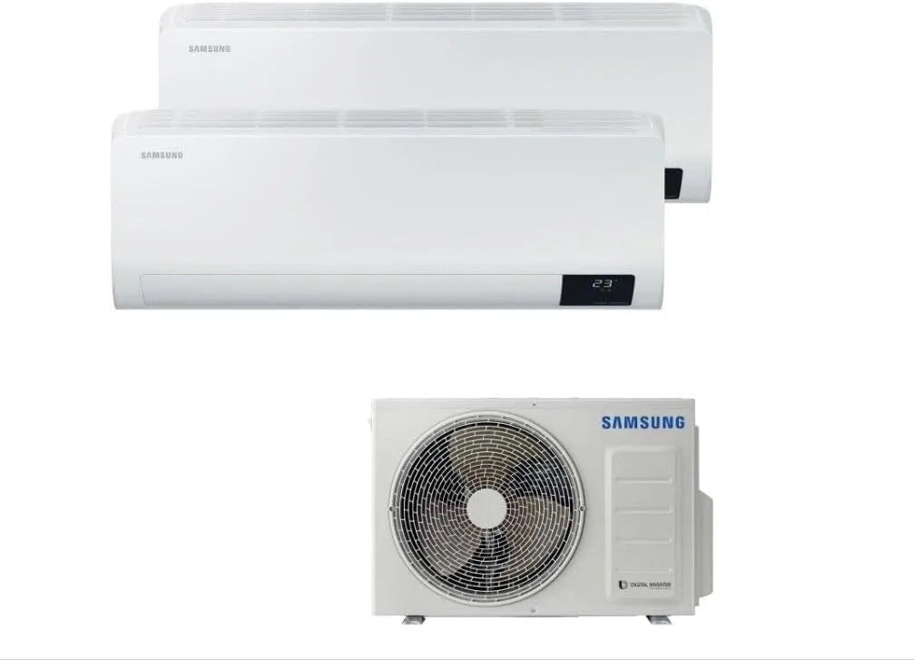 Samsung AJ040TXJ2KG/EU Condizionatore, 19 dB, classe energetica A, SAMSUNG LUZON CLIMATIZZATORE AJ040TXJ2KG/EU DUAL 9000+12000 BTU 19DB CLASSE A++