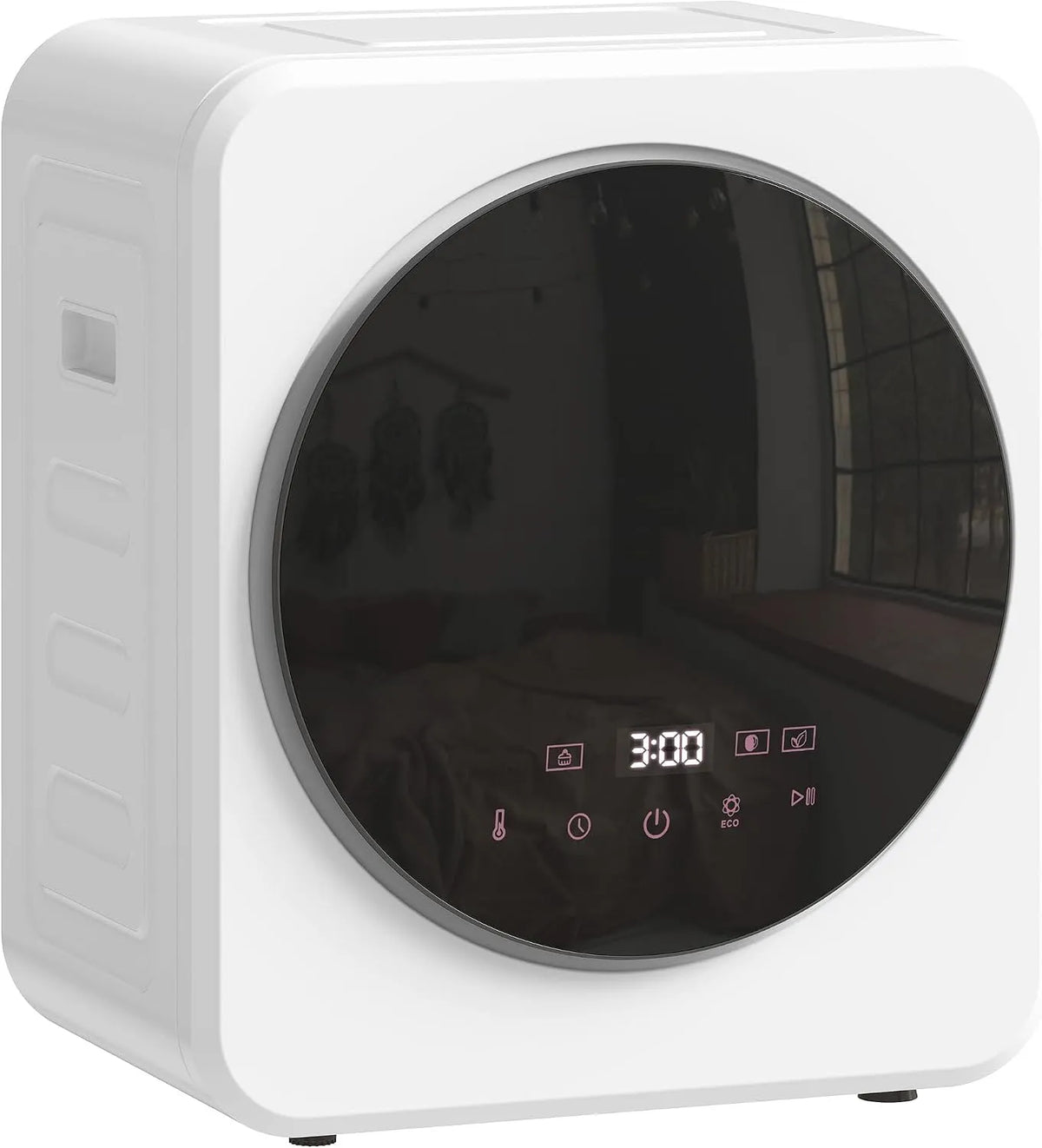 Asciugatrice, 800 W, 2.5 kg, portatile, timer, bianco, HOMCOM Mini Asciugatrice Portatile 2.5 kg con Display LED 800W Timer Bianco