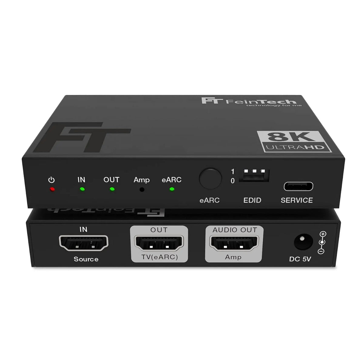 HDMI Audio Output, HDMI 2.1 Audio Extractor, Splitter 1 in 2 out 8K 4K 120Hz eARC, FeinTech AX211