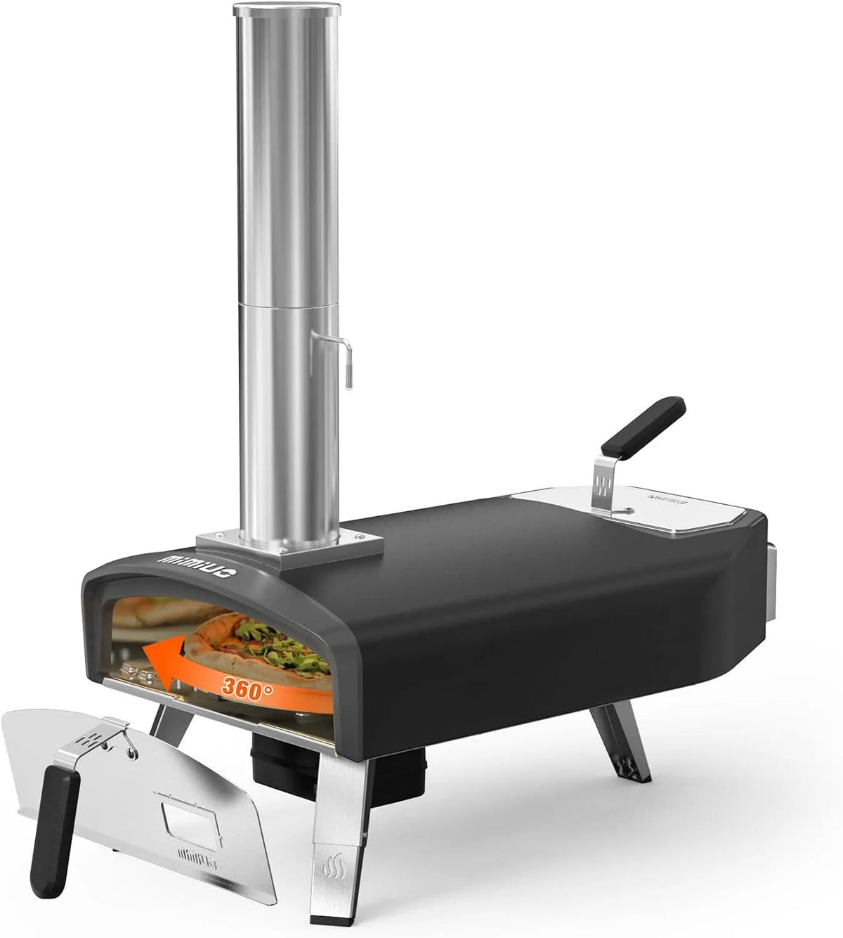 Forno elettrico per pizza, portatile, esterno, Pizzaiolo per Cucina All'aperto e Giardino, Forno per Pizza a Legna e Carbonella