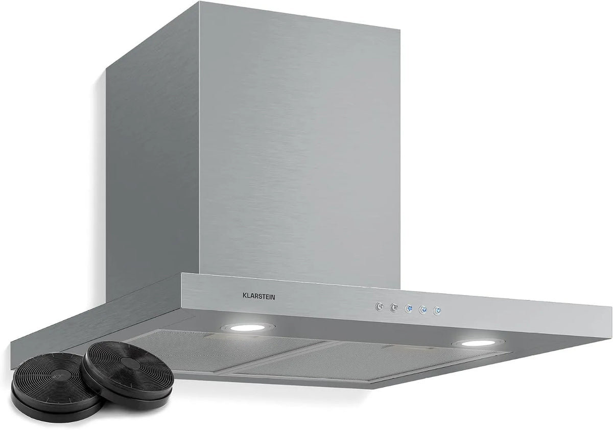 Klarstein Cappa aspirante, 60 cm, 640 m3/h, 64 dB, cappa da cucina, illuminazione LED, 3 velocità, montaggio a parete, display digitale, argento