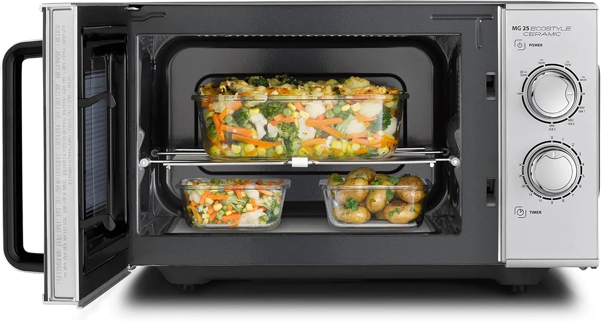 Caso Forno a microonde, 25 L, 1000 W, grill, timer, argento, MG 25 Ecostyle Ceramic