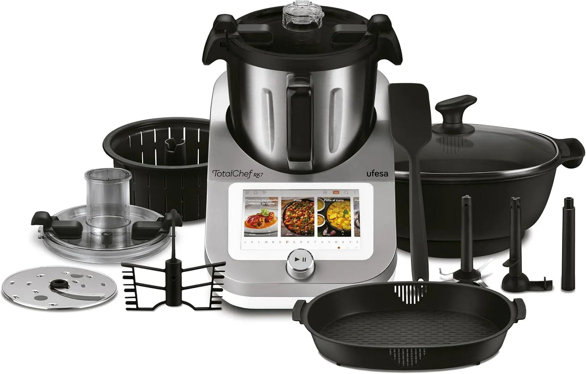 Robot da cucina RK7, 4.5 L, 30 programmi, touch, Wi-Fi, Controllo Via App, Ufesa TotalChef RK7 Robot da Cucina Intelligente Multifunzione, 30 Funzioni