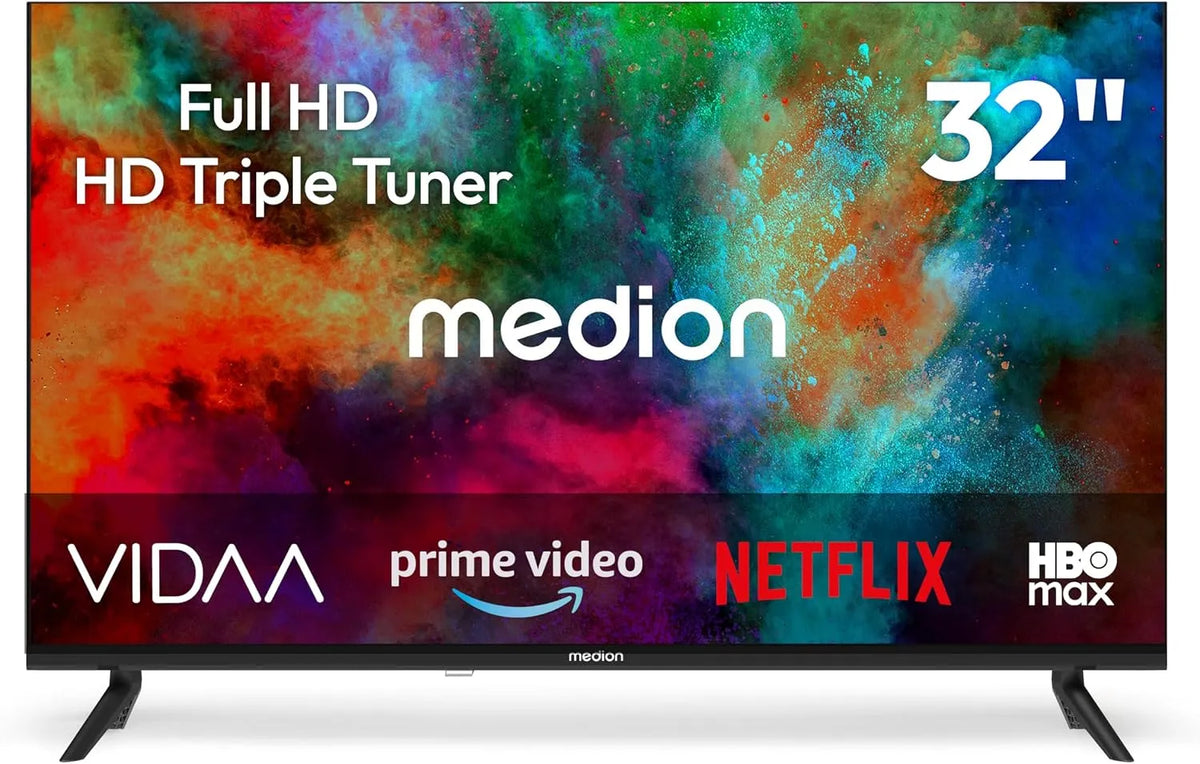 Smart TV, 32 pollici, televisore, HDR, Full HD, registrazione PVR, MD 832102, VIDAA Store, DAZN, Prime Video, Disney+, HbbTV, triplo sintonizzatore