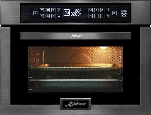 Forno a microonde, 45 cm, 38 L, 22 programmi, touch, da incasso, acciaio inox, Kaiser EH 6307 RS, acciaio inossidabile, 22 funzioni, sistema ad aria