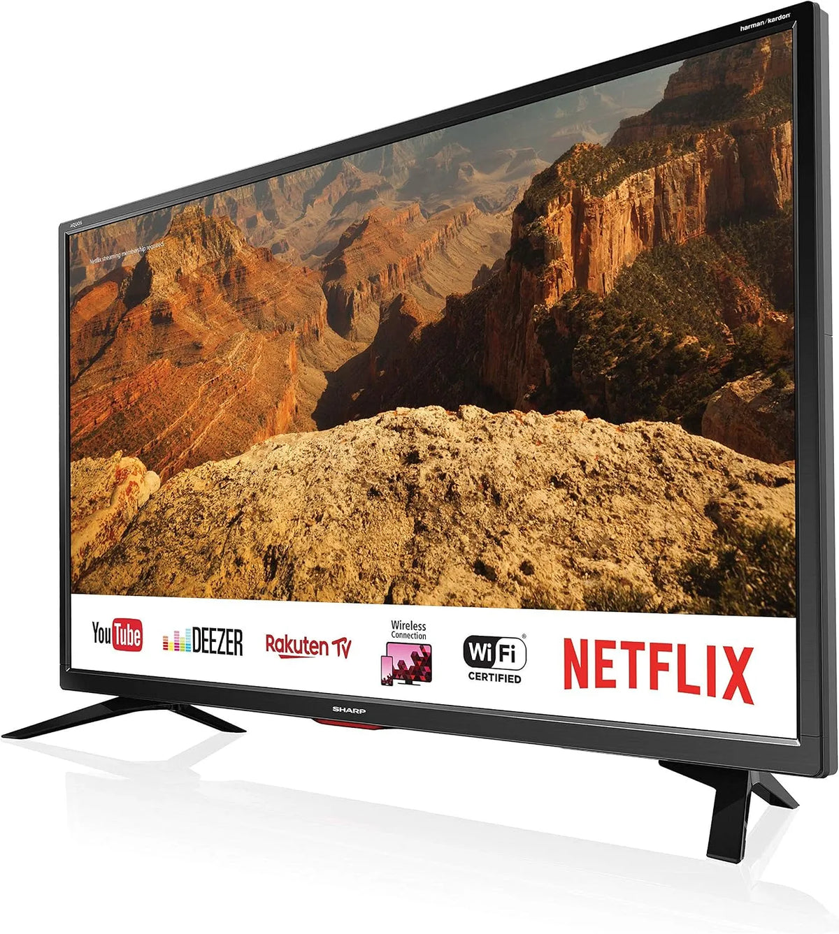 Sharp LC-32BC5E 3xHDMI Smart TV, 32 pollici, 1366 × 768, classe energetica A, 3 HDMI, 2 USB, televisore, Wi-Fi, DVB-T2, nero, 2019, 2xUSB, Sharp Aquos