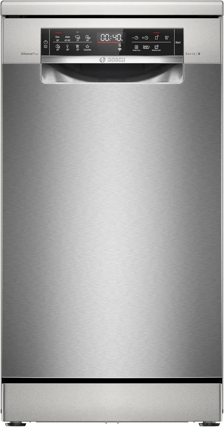 Bosch Serie 6 SPS6EMI21E Lavastoviglie, 45 cm, classe energetica C, formato slim, acciaio inox
