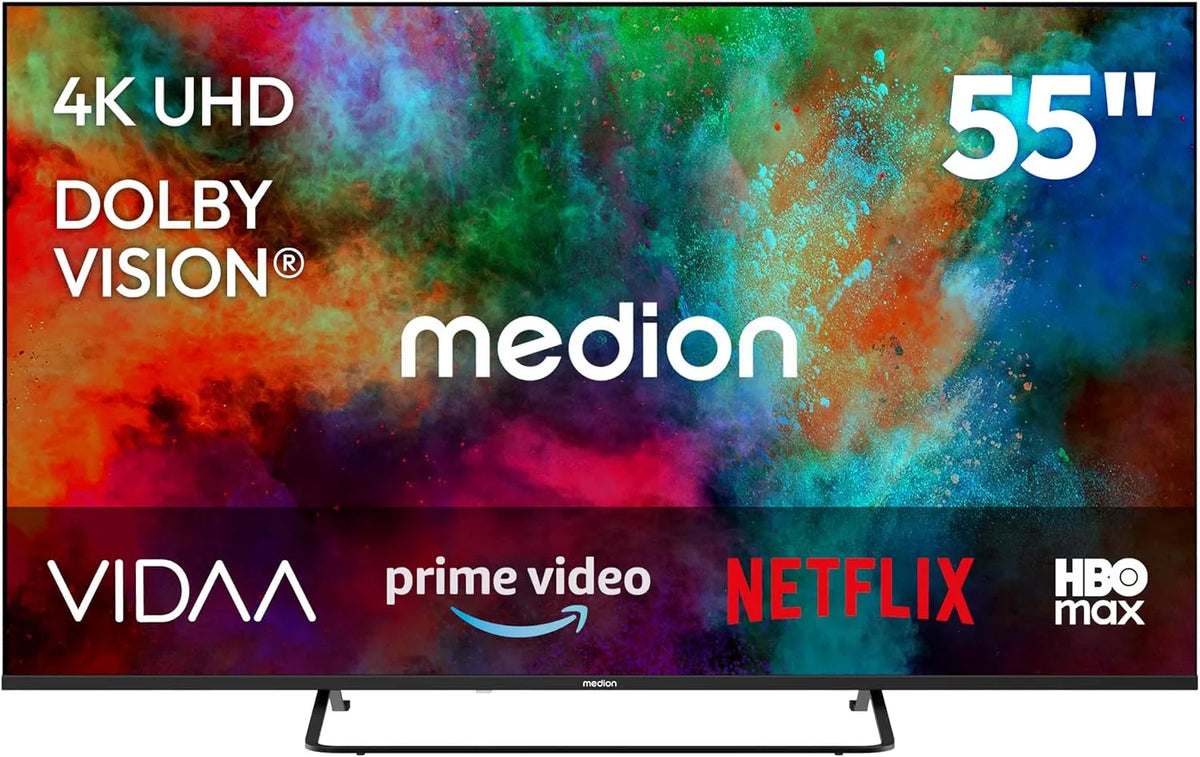 Smart TV MD855302, 55 pollici, televisore, HDR, audio Dolby, Bluetooth, registrazione PVR, MEDION 138