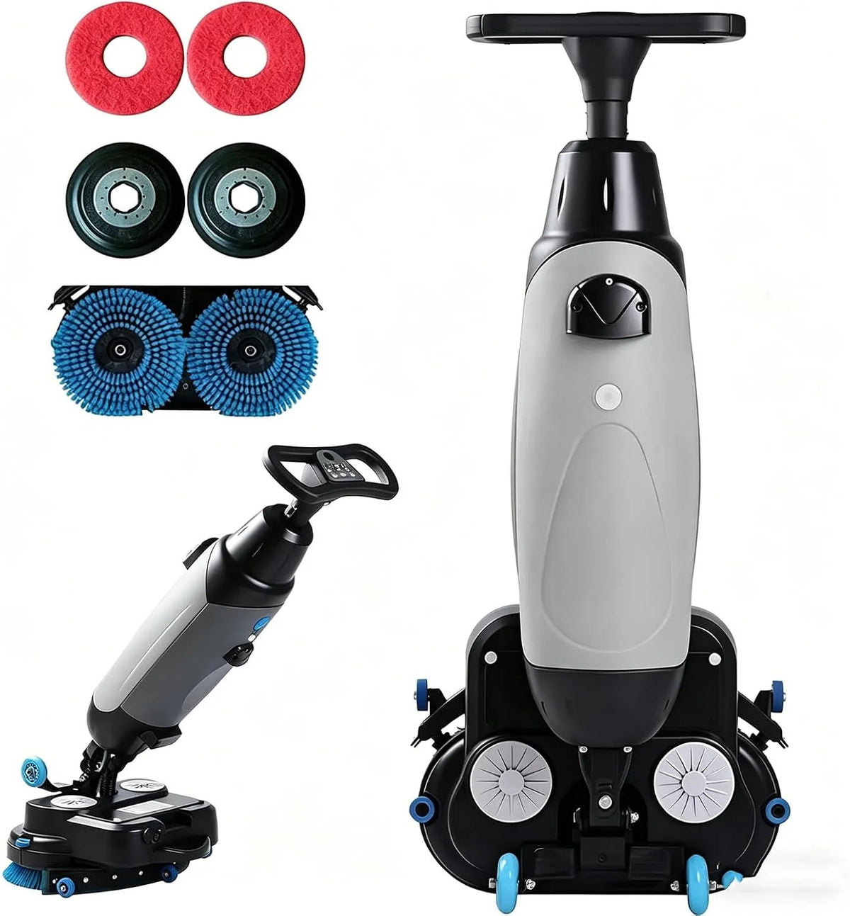 Lavasciuga Gray10000mah, 43 cm, 5 L, 250 W, 36 V, lavatrice, asciugatrice, grigio, Serbatoi per Acqua Pulita da 4, Lavasciuga Pavimenti Automatica