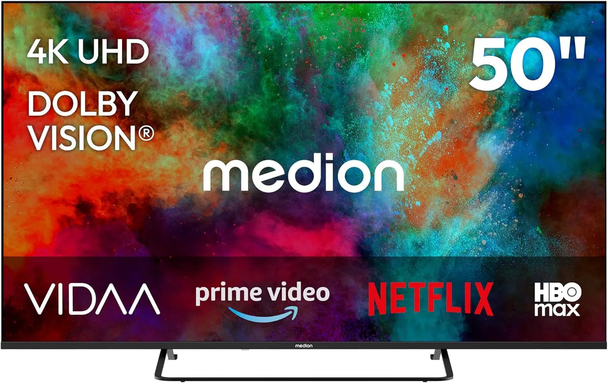 Smart TV MD850302, 50 pollici, televisore, HDR, audio Dolby, Bluetooth, registrazione PVR, MEDION 125