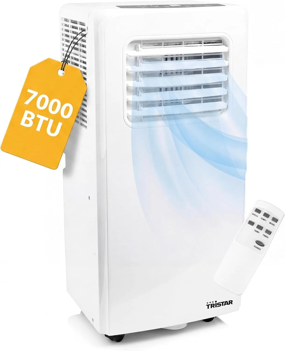 modello AC-5478, Ventila - Fino a 25 m2 - Kit finestra incluso - AC-5478, Tristar Climatizzatore portatile - 7.000 BTU - 3 in 1 - Deumidifica