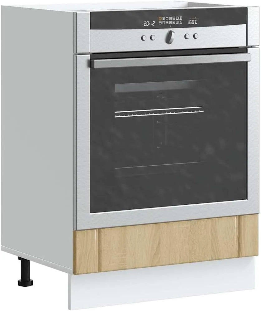 Forno a microonde, 60 x 46 x 81, 5 cm, Lucca - Mobiletto da cucina in rovere Sonoma, con piedini regolabili, spazio per microonde e forno, compatto e