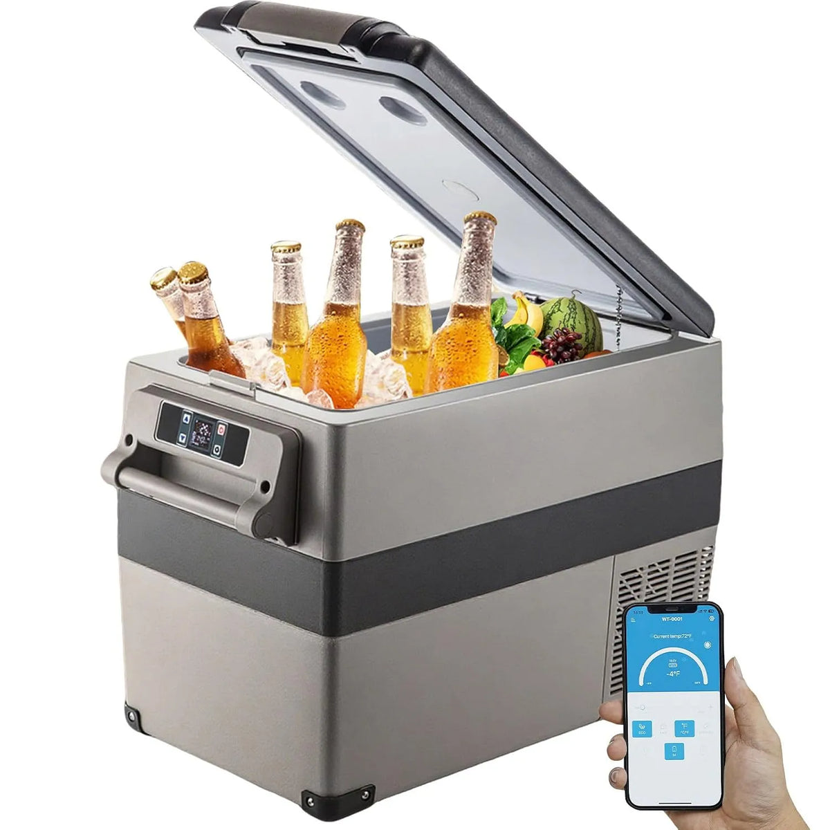 VEVOR Frigorifero portatile, 45 L, 18 pollici, vano congelatore, auto, mini frigo portatile, Congelatore Domestico da Viaggio Piccolo Congelatore per