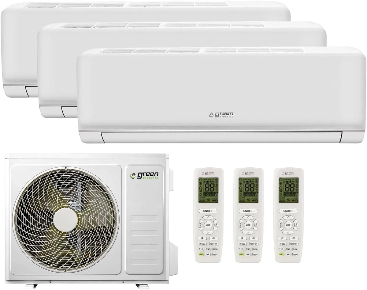 Condizionatore R32, Wi-Fi, Tre Unità Interne e 1 Unità Esterna, Plus Condizionatore Climatizzatore Trial Split 9000 + 9000 + 9000 BTU, Efficienza