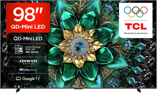 Google 98Q6C Smart TV, 98 pollici, televisore, 4K UHD, HDR, TCL, Smart TV QD‐Mini LED 4K HDR10+ da 98'