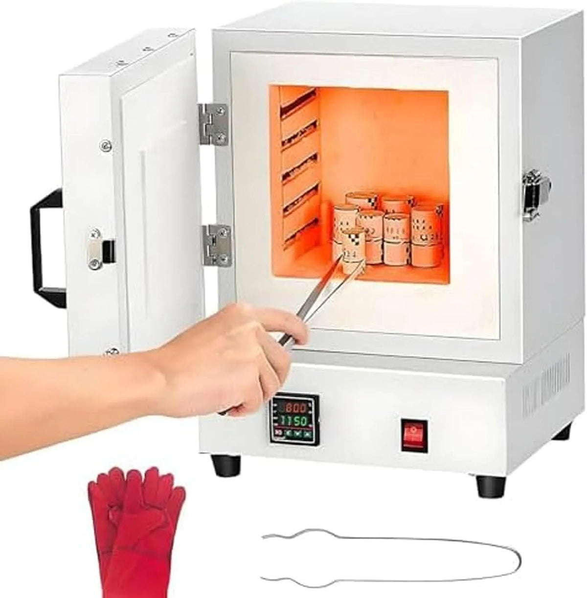 Forno elettrico, 2000 W, industriale, Forno a 1150 °C per Ceramica Domestica, Forno a muffola Chiuso