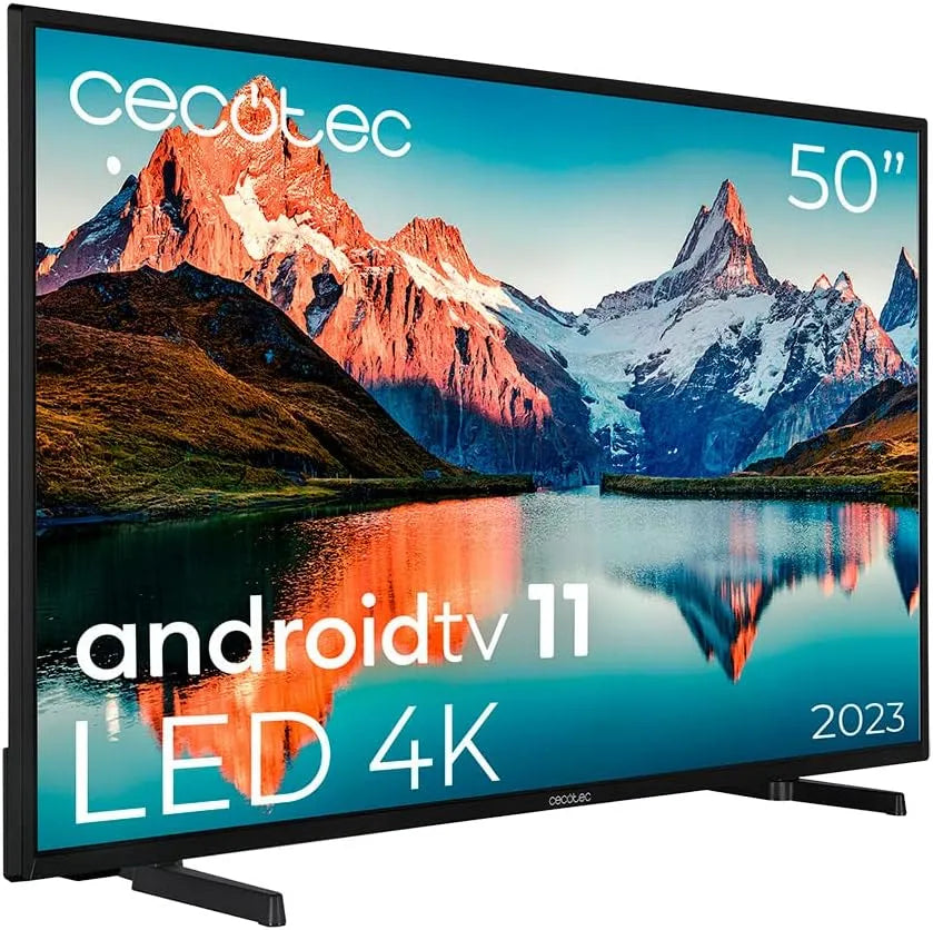 Cecotec ALU00050S. Smart TV, 50 pollici, classe energetica E, televisore, 4K UHD, HDR, audio Dolby, Bluetooth, Android OS, HDR10, Android 11, 2023