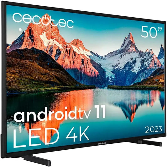 Cecotec ALU00050S. Smart TV, 50 pollici, classe energetica E, televisore, 4K UHD, HDR, audio Dolby, Bluetooth, Android OS, HDR10, Android 11, 2023