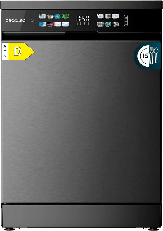 Cecotec Bolero Aguazero 6210 14programmi Lavastoviglie, 60cm, 14 programmi, classe energetica D, aquaStop, da incasso, 15 coperti, Display Color