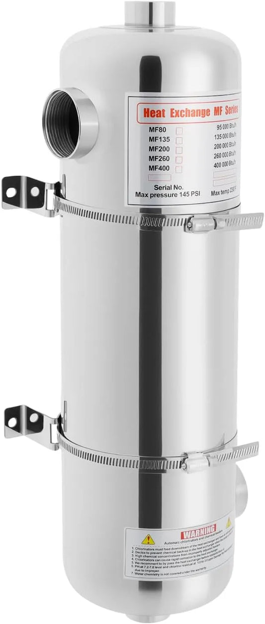 Prodotto scambiatore di calore per piscina da 60 kW, Pompa di calore per piscina, scambiatore di calore in acciaio inossidabile, temperatura massima
