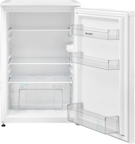 Sharp SJ-UD135T2W-EU Frigorifero, 135 L, 2 zone di temperatura, bianco, illuminazione interna a LED, con regolazione continua della temperatura