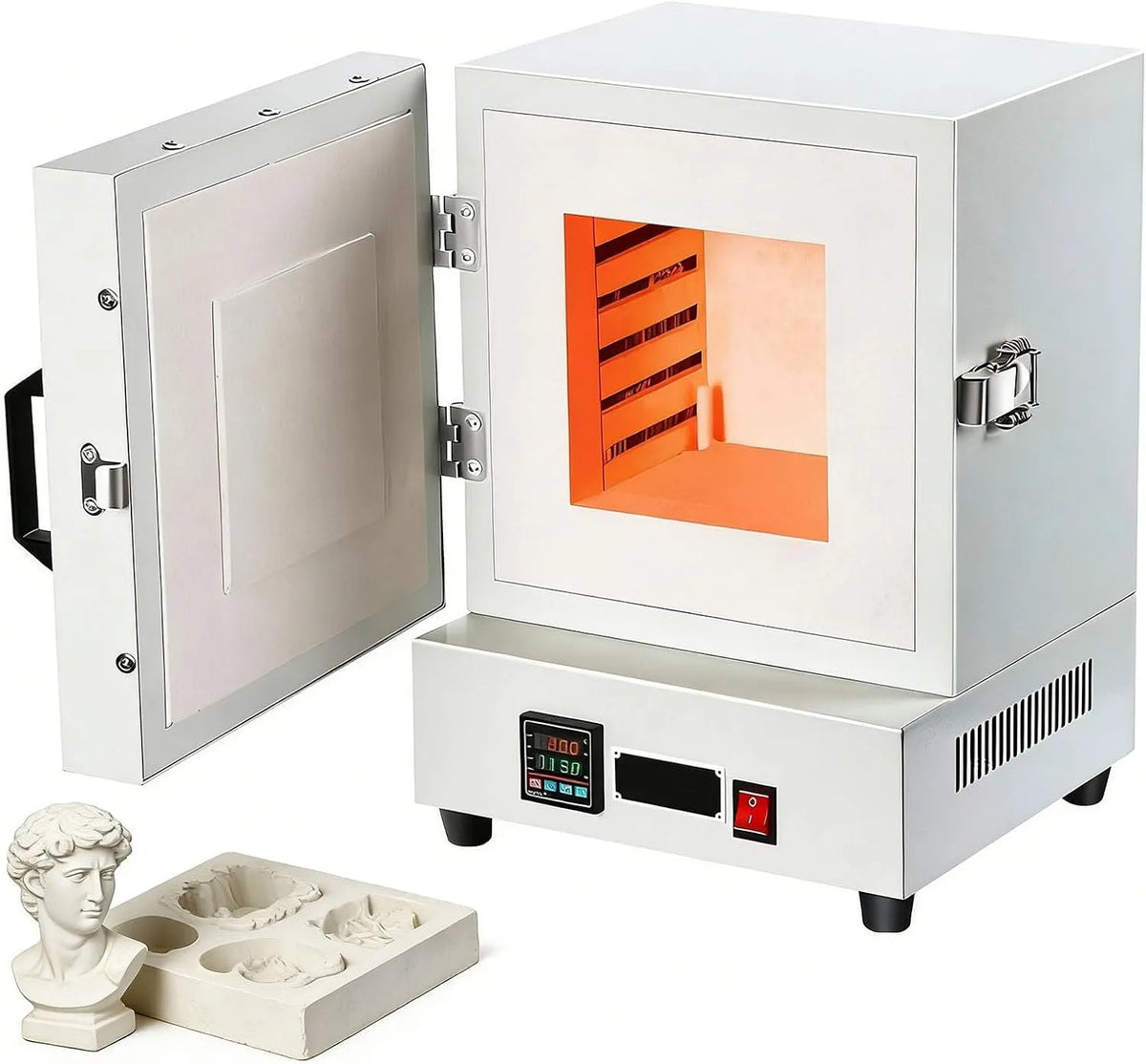 Forno elettrico, 2000 W, industriale, 2000W Forno Muffola Elettrico da Laboratorio in Ceramica Forno Ceramica 1150°C