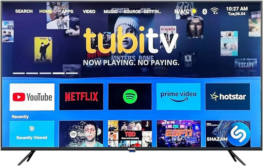 Google Smart TV, 43 pollici, televisore, QLED, USB, senza cornice, Bluetooth, effetto 3D, Android OS, Dolby Digital, Android 14, Netflix, Prime Video