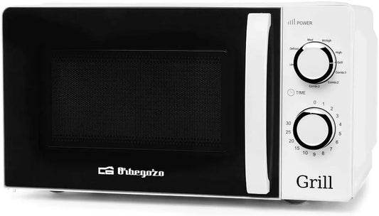Forno a microonde, 20 L, 900 W, 3 programmi, grill, timer, bianco, Orbegozo MIG 2130, 3 funzioni combinate, segnale di fine cottura