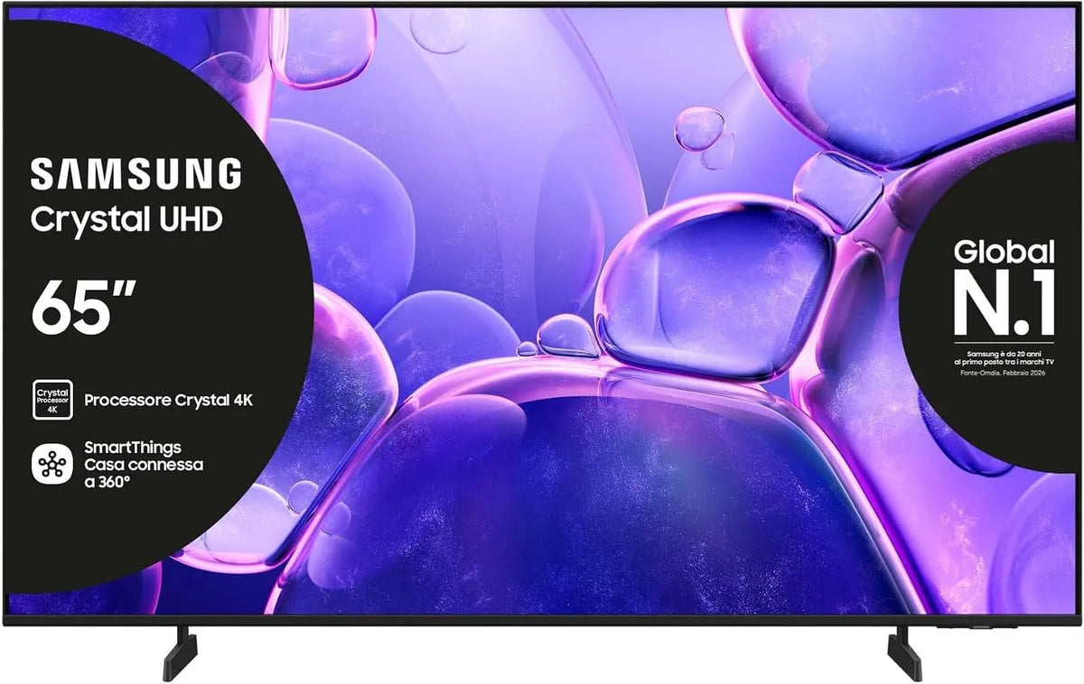 Samsung UE65U8090FUXZT Smart TV, televisore, 4K UHD, HDR, OTS Lite & Adaptive Sound, Crystal 4K Processor, Smart Experience, 2025, Metal Stream Design