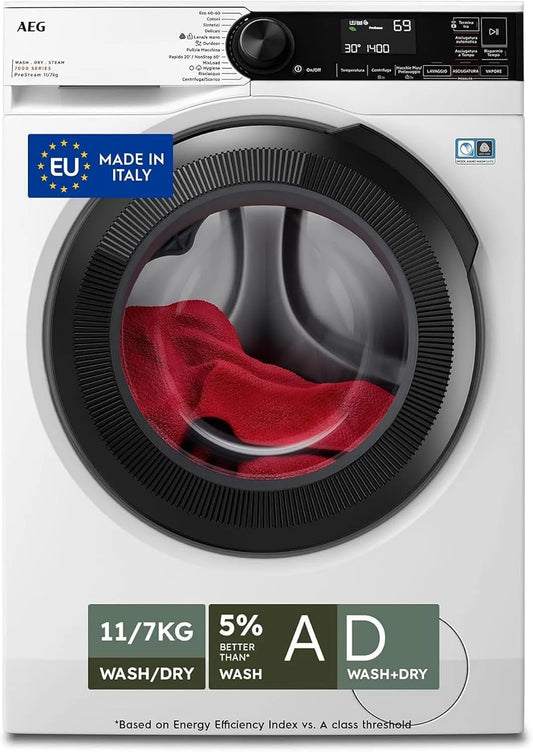 AEG Serie 7000 LWR7D1174B Lavasciuga, 7 kg, lavatrice, asciugatrice, AEG LWR7D1174B Lavasciuga Carica Frontale 11
