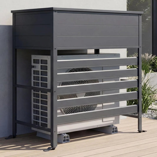modello HWC-P94, Pompa di Calore HWC-P94, vano Contenitore stoccaggio 110x96x43 cm - Antracite, Mendler Copertura in Alluminio per climatizzatore