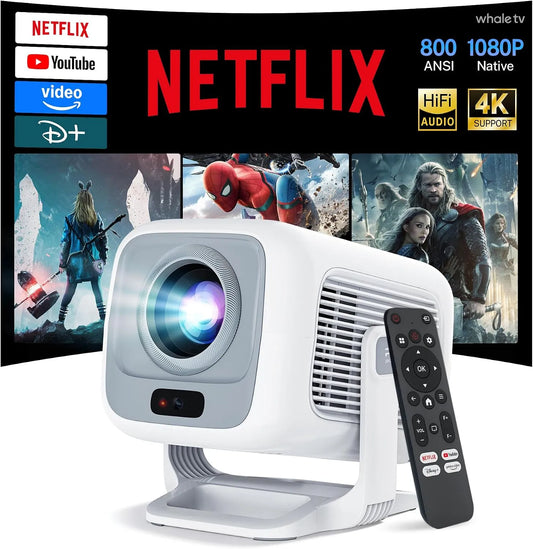 Proiettore 1080P, Android OS, videoproiettore, Proiettore Smart Android 13, Compatibile con Netflix & 1080P Nativo