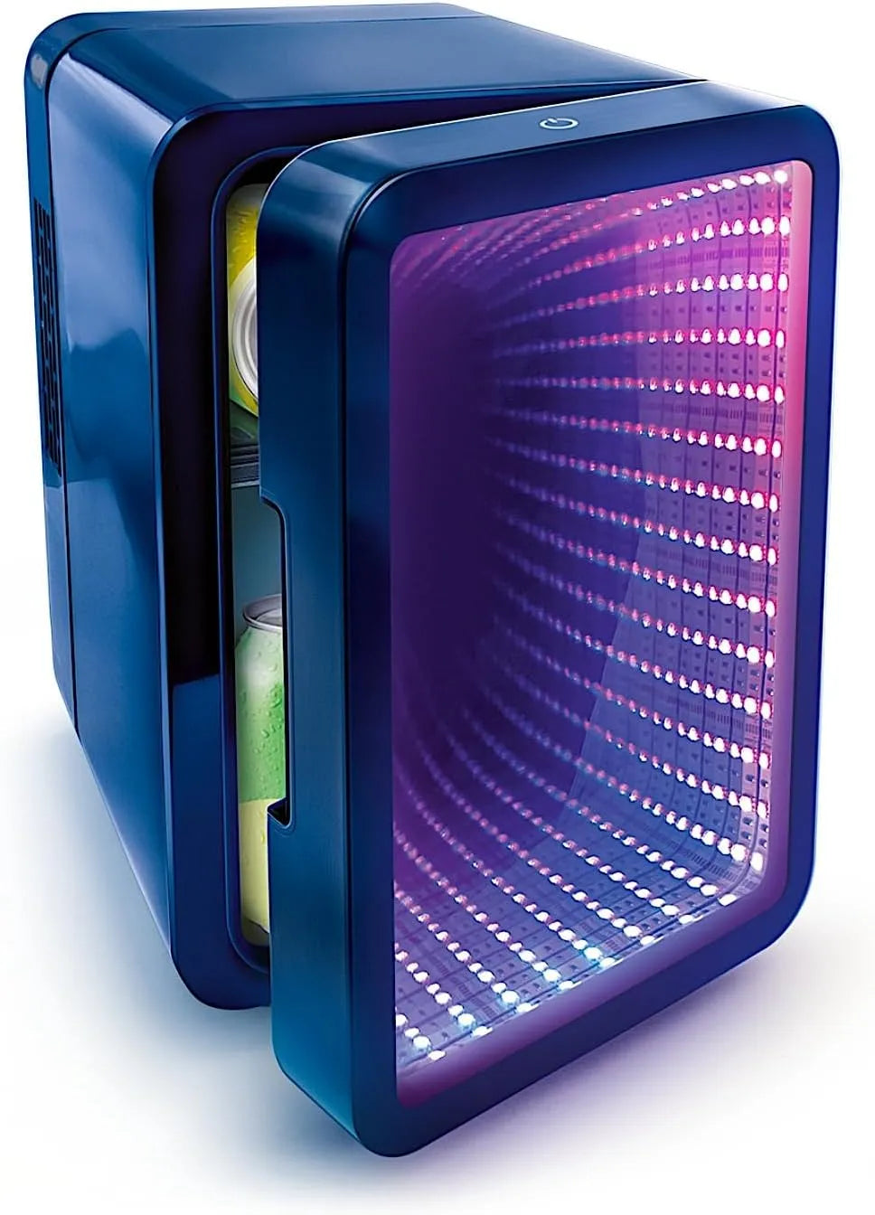Frigorifero, portatile, USB, 6 lattine, So Chill Mini frigo Infinity effetto LED, giocatori, studenti, viaggi in casa, auto, adesivi inclusi