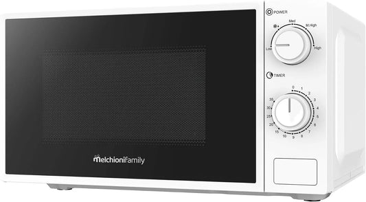 Forno a microonde, 20 L, 1100 W, timer, scongelamento, bianco, Melchioni Family PULSE Microonde 20 L - 1100W - Funzione di Scongelamento - Timer 1-35