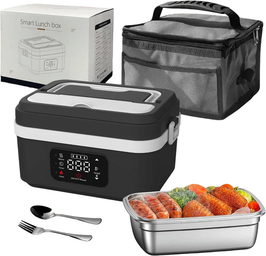 Prodotto 1 l 16000 mAh, Scatola per il pranzo elettrica senza fili per adulti, ricaricabile, ciotola riscaldata, per viaggi, ufficio, picnic, nero