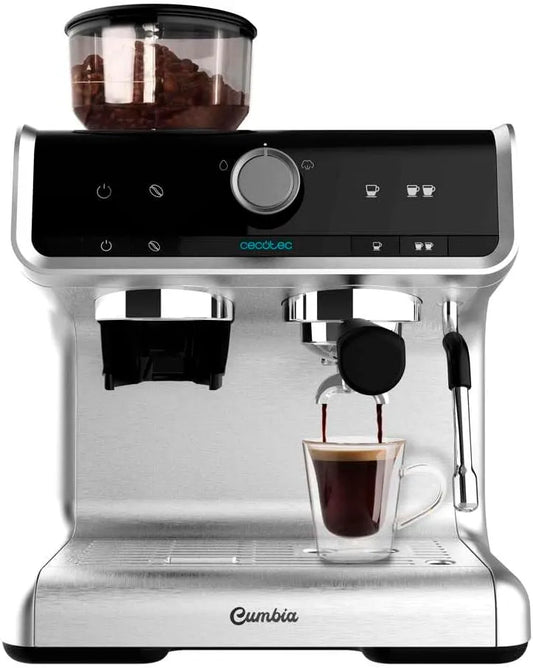 Cecotec 5 L, Macchina del caffè Cumbia Power Espresso 20 Barista Cream macinacaffè da 20 bar con thermoblock, Vaporizzatore, 1550 W