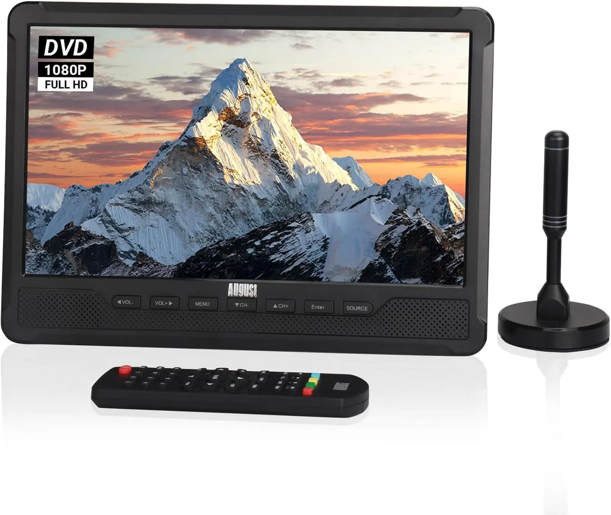 Smart TV, 10 pollici, televisore, August DA383, portatile, August DA383 TV portatile 10' Freeview ricaricabile con lettore DVD