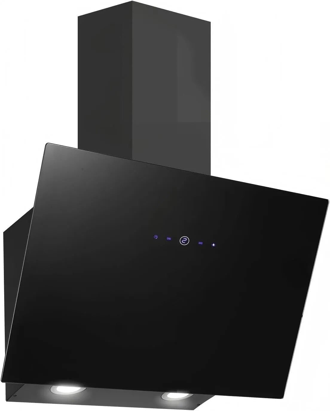Cappa aspirante, 60 cm, 700 m3/h, cappa da cucina, inclinata, scarico e ricircolo