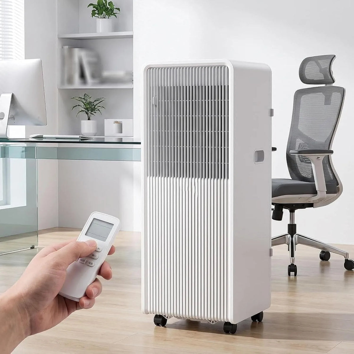 Condizionatore 24H, portatile, timer, Raffredda Fino 35 m2, Smart AC con Deumidificatore, 11000 Btu, Telecomando, Spina UK