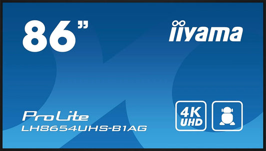 Display digital signage, 86 pollici, display pubblicitario LCD, Iiyama Lh8654uhS-B1ag Lh54, visualizzazione pubblicitaria digitale, 217